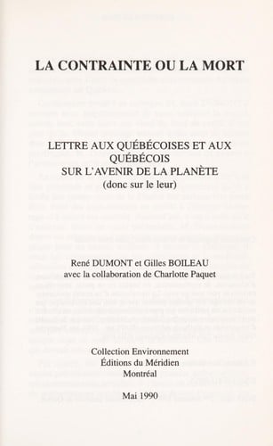 La contrainte ou la mort