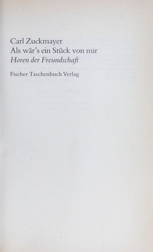 Als wa r's ein Stu ck von mir
