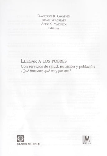 Llegar a los pobres con servicios de salud, nutricion y poblacion