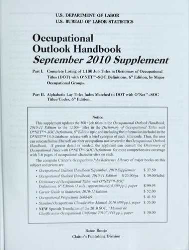 Occupational outlook handbook