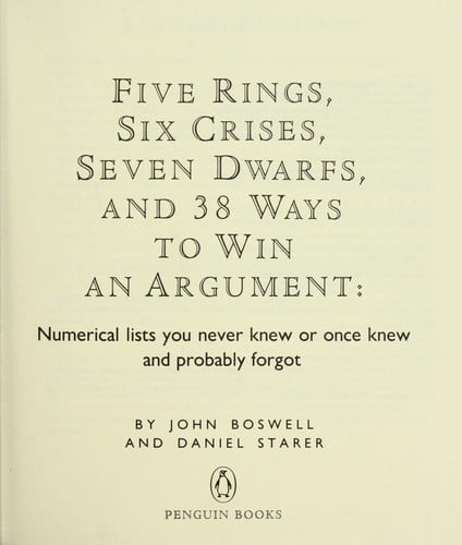 Five rings, six crises, seven dwarfs, and 38 ways to win an argument