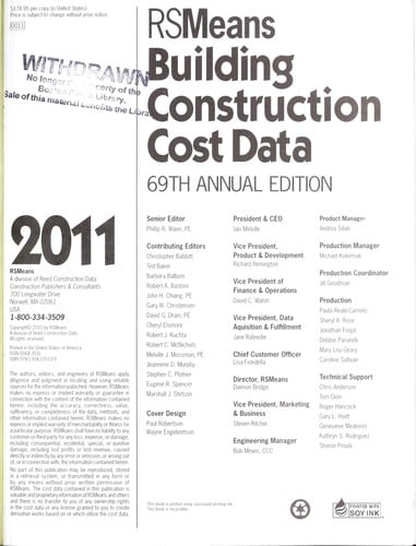 Building construction cost data 2011