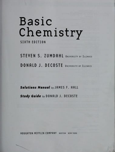 Basic chemistry with solutions manual & study guide