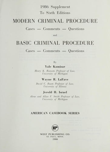 1986 supplement to sixth editions