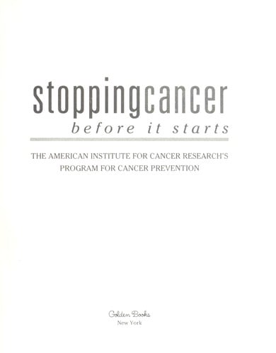 Stopping cancer before it starts