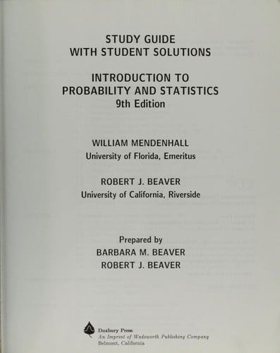 Introduction to probability and statistics