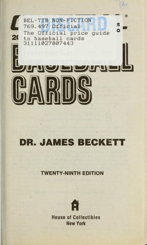 The official 2009 price guide to baseball cards