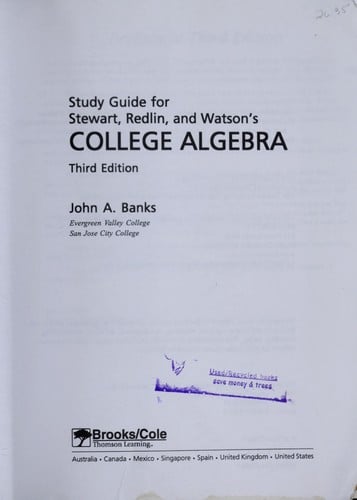 Study guide for stewart, redlin, and watson's college algebra