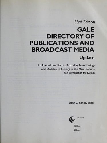 Gale dir. of publications & broadcast media-update