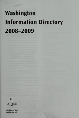 The Washington information directory, 2008-2009