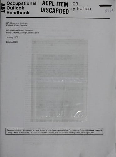 Occupational outlook handbook 2008-09