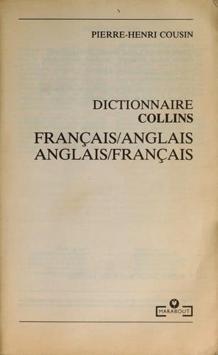 Collins dictionnaire franc ʹais/anglais, anglais/franc ʹais