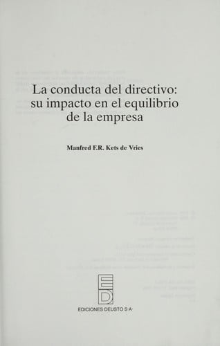 La conducta del directivo: su impacto en el equilibrio de la empresa