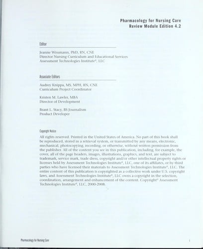 Pharmacology for nursing