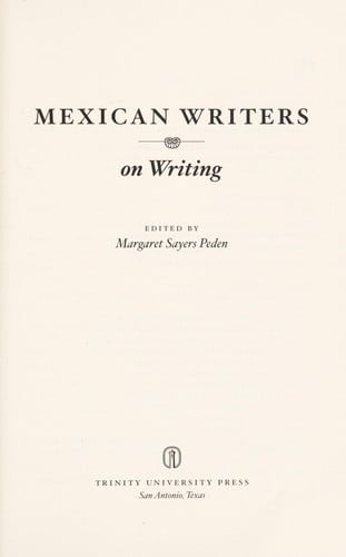 Mexican writers on writing