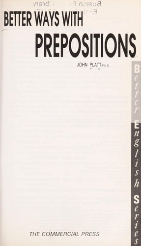 Better ways with prepositions