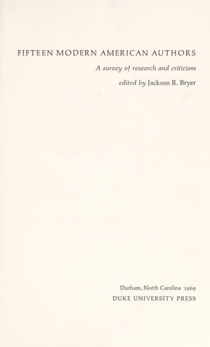 Fifteen modern American authors