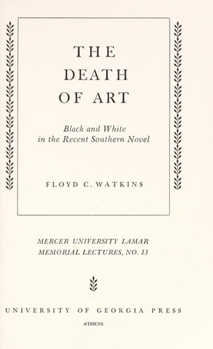 The death of art: black and white in the recent Southern novel