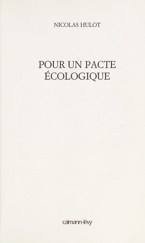 Pour un pacte e cologique