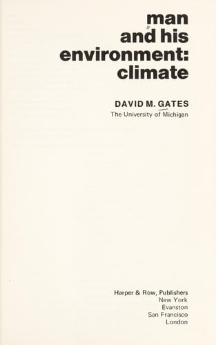 Man and his environment: climate