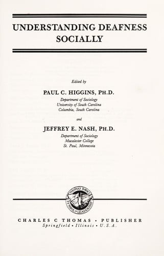 Understanding deafness socially