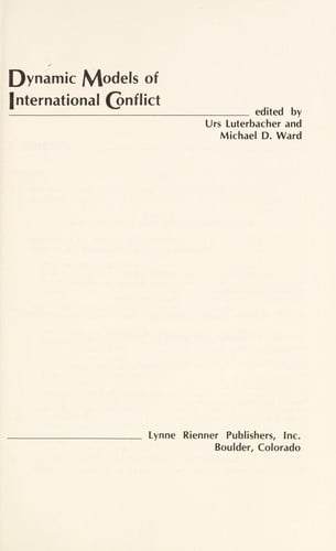 Dynamic models of international conflict