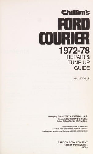 Chilton's Ford Courier, 1972-78