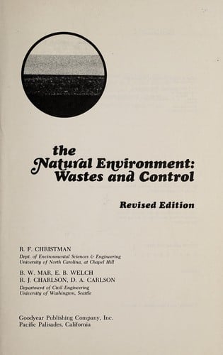 The Natural environment: wastes and control