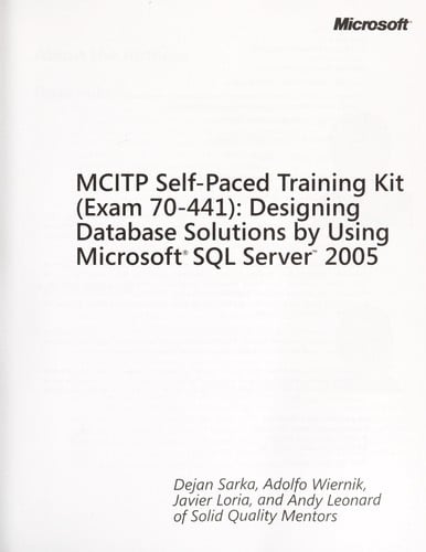 MCITP self-paced training kit (Exam 70-441)