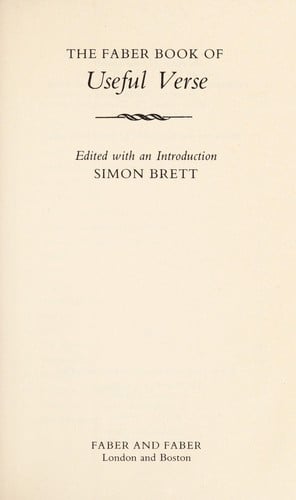 The Faber book of useful verse