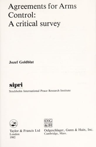 Agreements for arms control