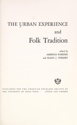 The Urban experience and folk tradition