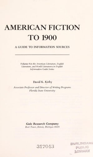 American fiction to 1900