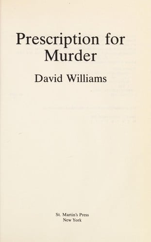 Prescription for Murder