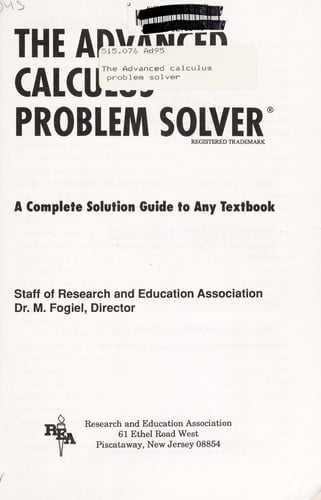 The Advanced calculus problem solver