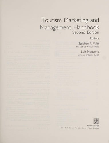 Tourism marketing and management handbook