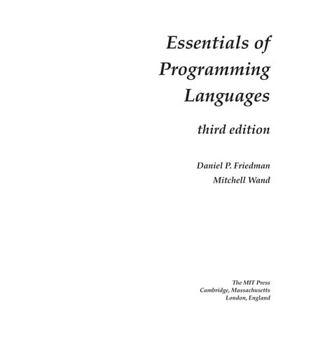 Essentials of programming languages