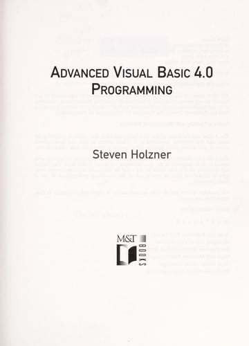 Advanced Visual Basic 4.0programming