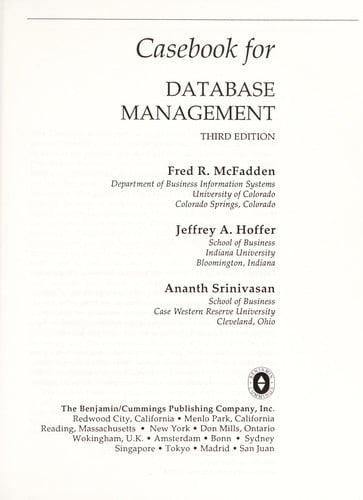Casebook for Database management