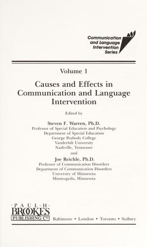 Causes and effects in communication and language intervention