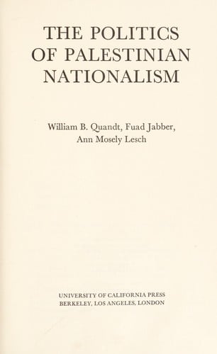 The politics of Palestinian nationalism