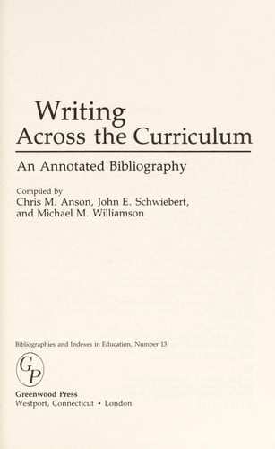 Writing across the curriculum