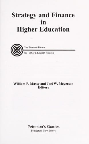 Strategy and finance in higher education