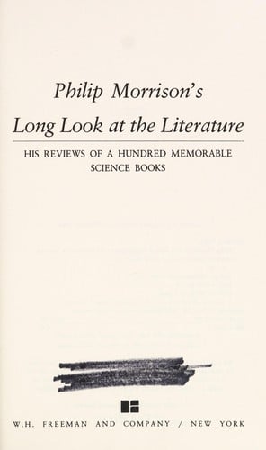 Philip Morrison's long look at the literature