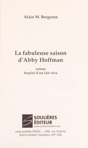 La fabuleuse saison d'Abby Hoffman
