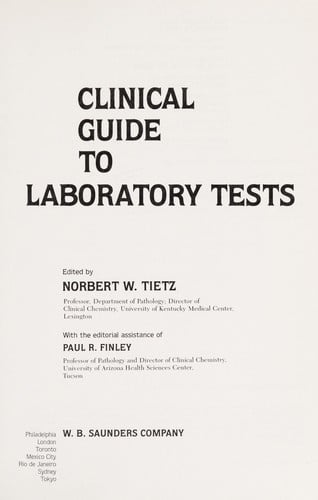 Clinical guide to laboratory tests