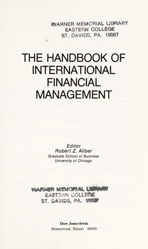 The Handbook of international financial management