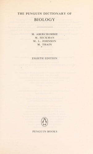 The New Penguin dictionary of biology