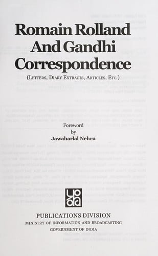 Romain Rolland and Gandhi correspondence