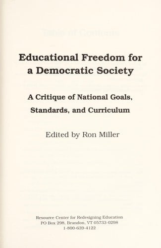 Educational freedom for a democratic society